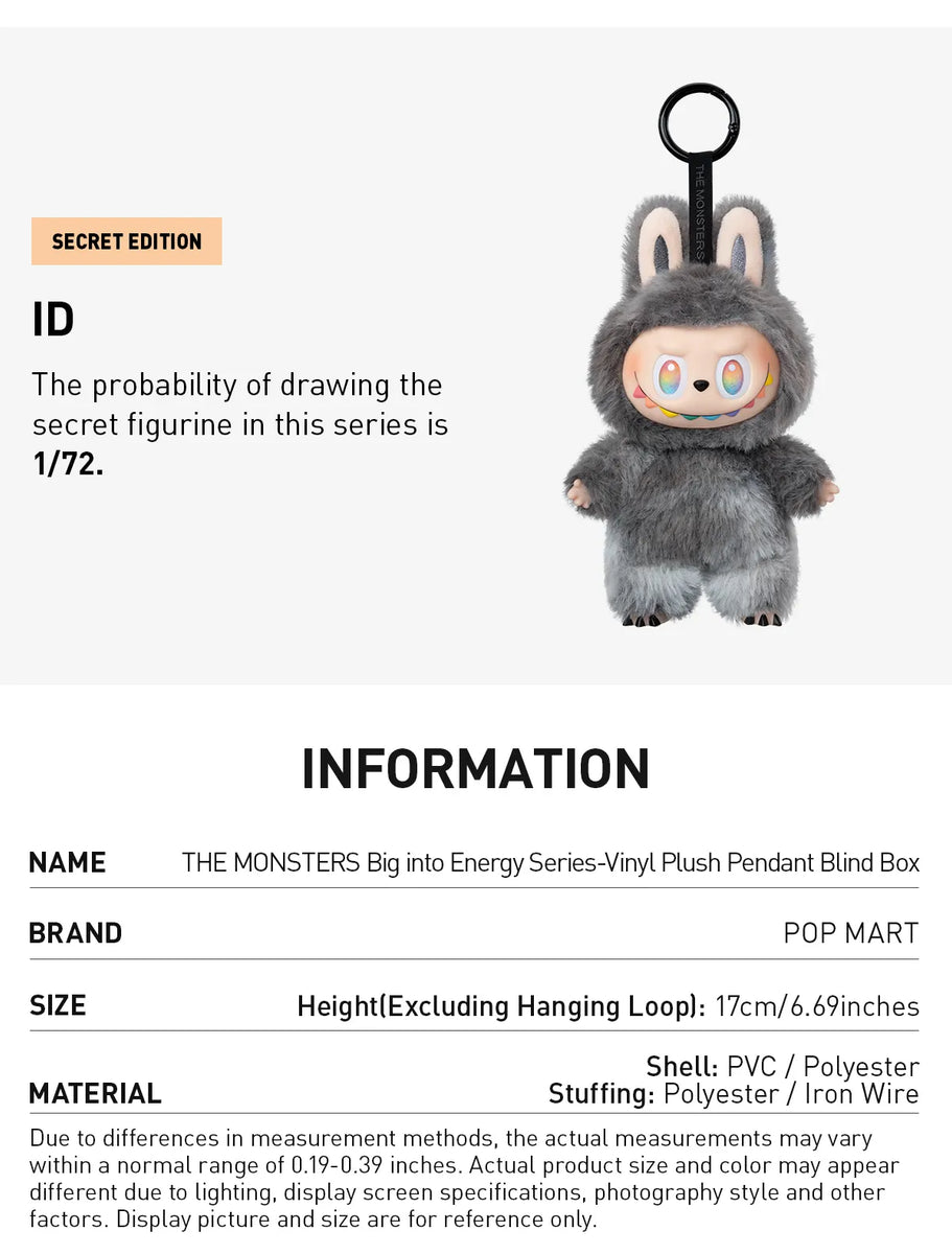 Pop Mart Labubu The Monsters Big Into Energy Series Vinyl Plush Pop Mart Labubu The Monsters Big Into Energy Series Vinyl Plush