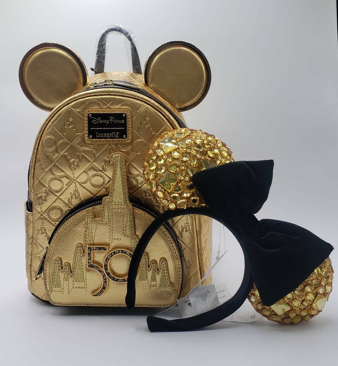 Disney Parks 50th Anniversary discount Loungefly Luxe Logo Ears Headband