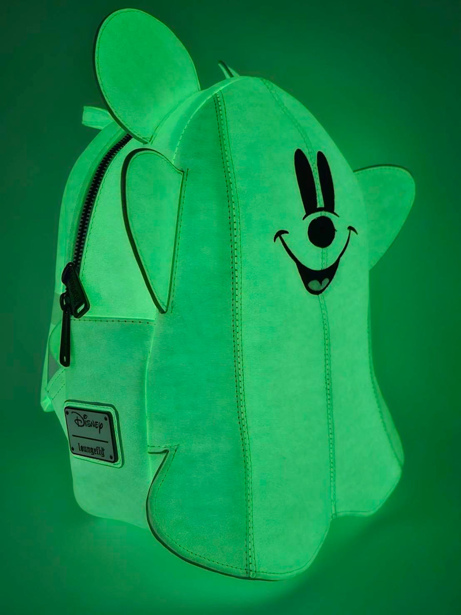 disney mickey mouse ghost glow-in-the-dark mini-backpack Loungefly x and Minnie Glow in the Dark Print Mini GeekCore This backpack is very stable Loungefly Disney Mickey & Minnie