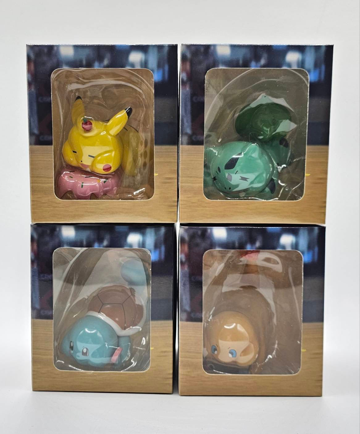 Pokémon Chubby Starter Pikachu Charmander Squirtle Bulbasaur Figurine Set Of 4