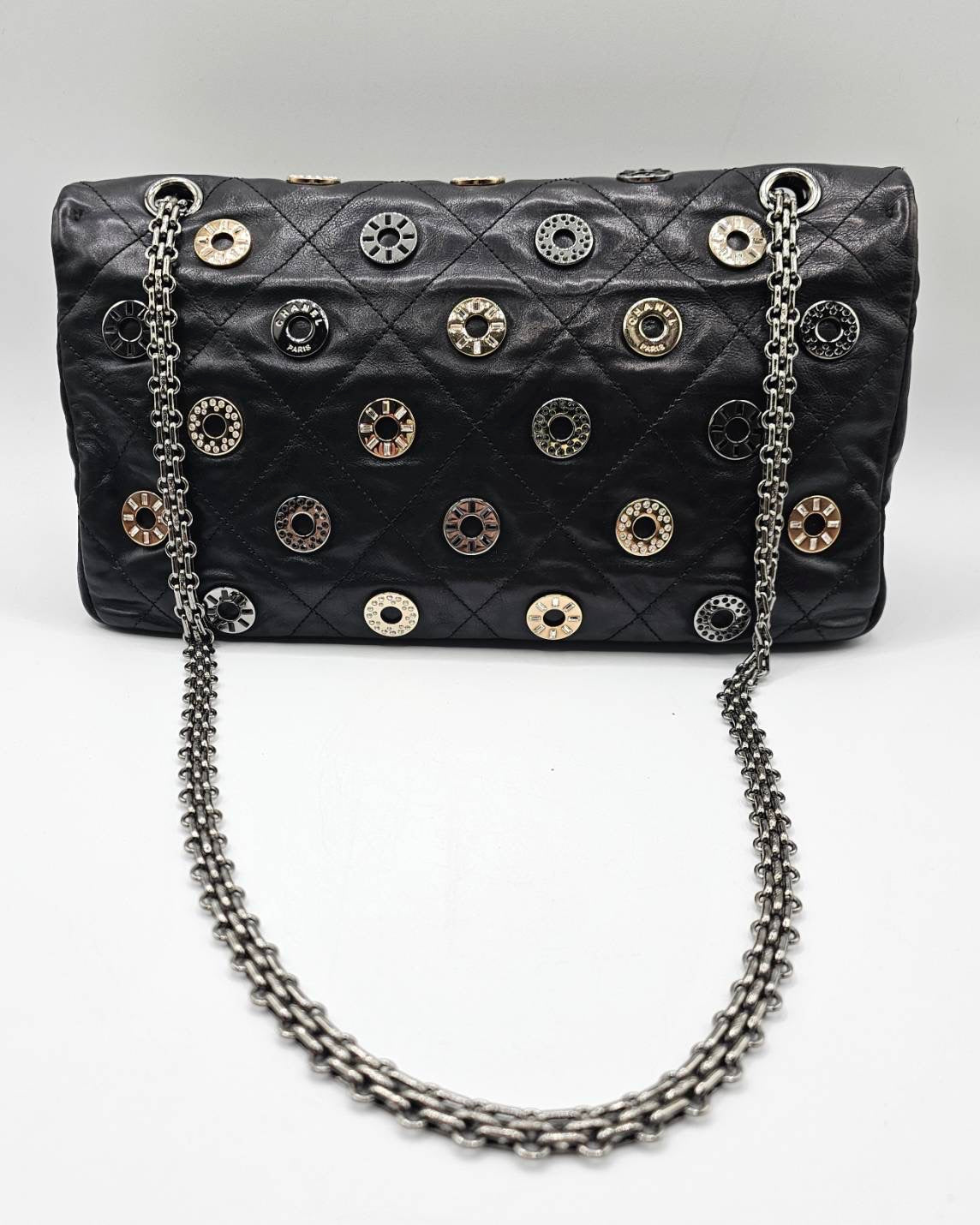 Chanel Star Attitude Flap Bag Grommet Embellished Quilted Leather Large