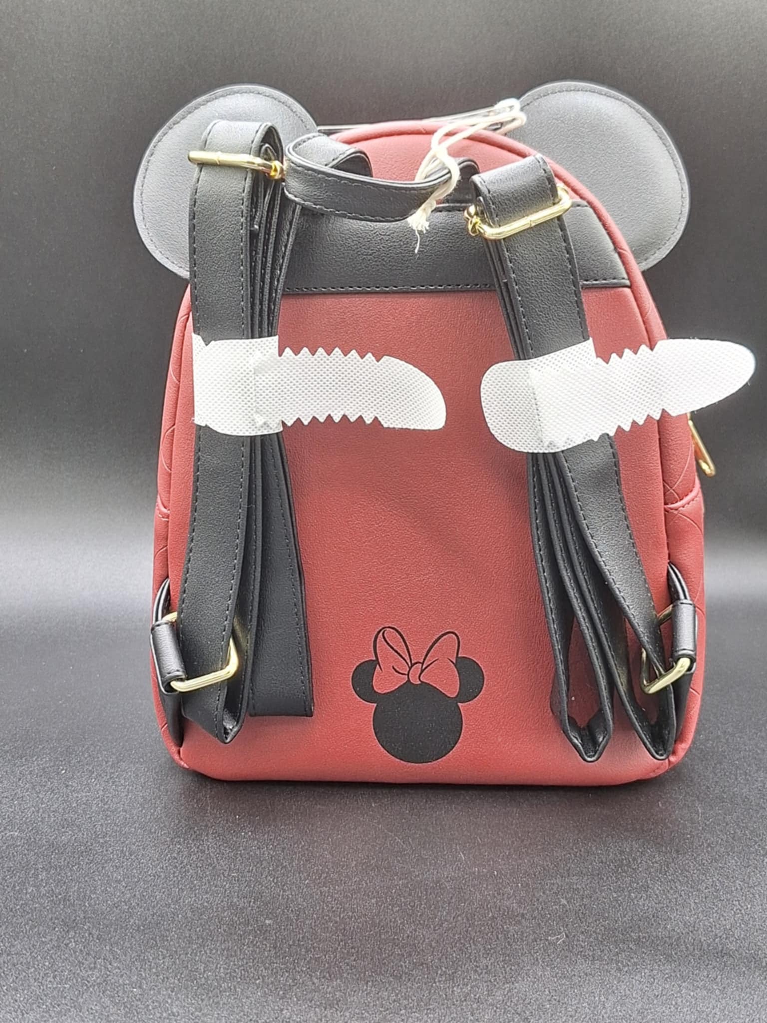 disney mini backpack loungefly burgandy Loungefly Disney Minnie Mouse Burgundy Velvet Bow Mini Backpack and Wa – Commerce Gluttony