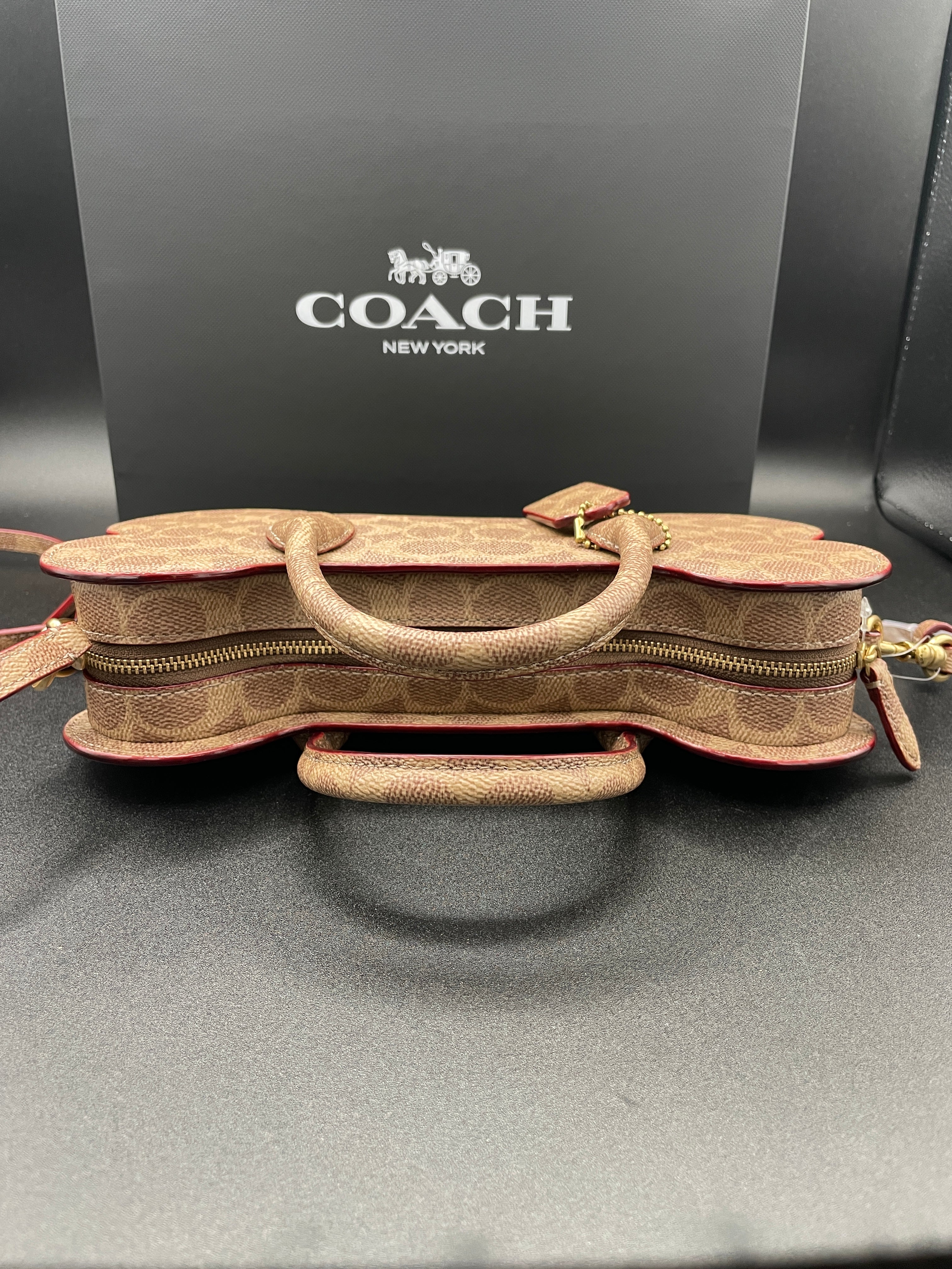 Coach Bone Bag In Signature AOP Canvas Imported