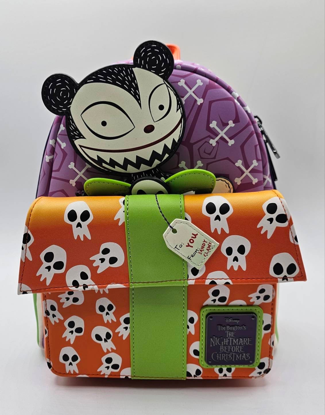 Loungefly Disney The Nightmare Before Christmas Scary Teddy Present Backpack and Cardholder