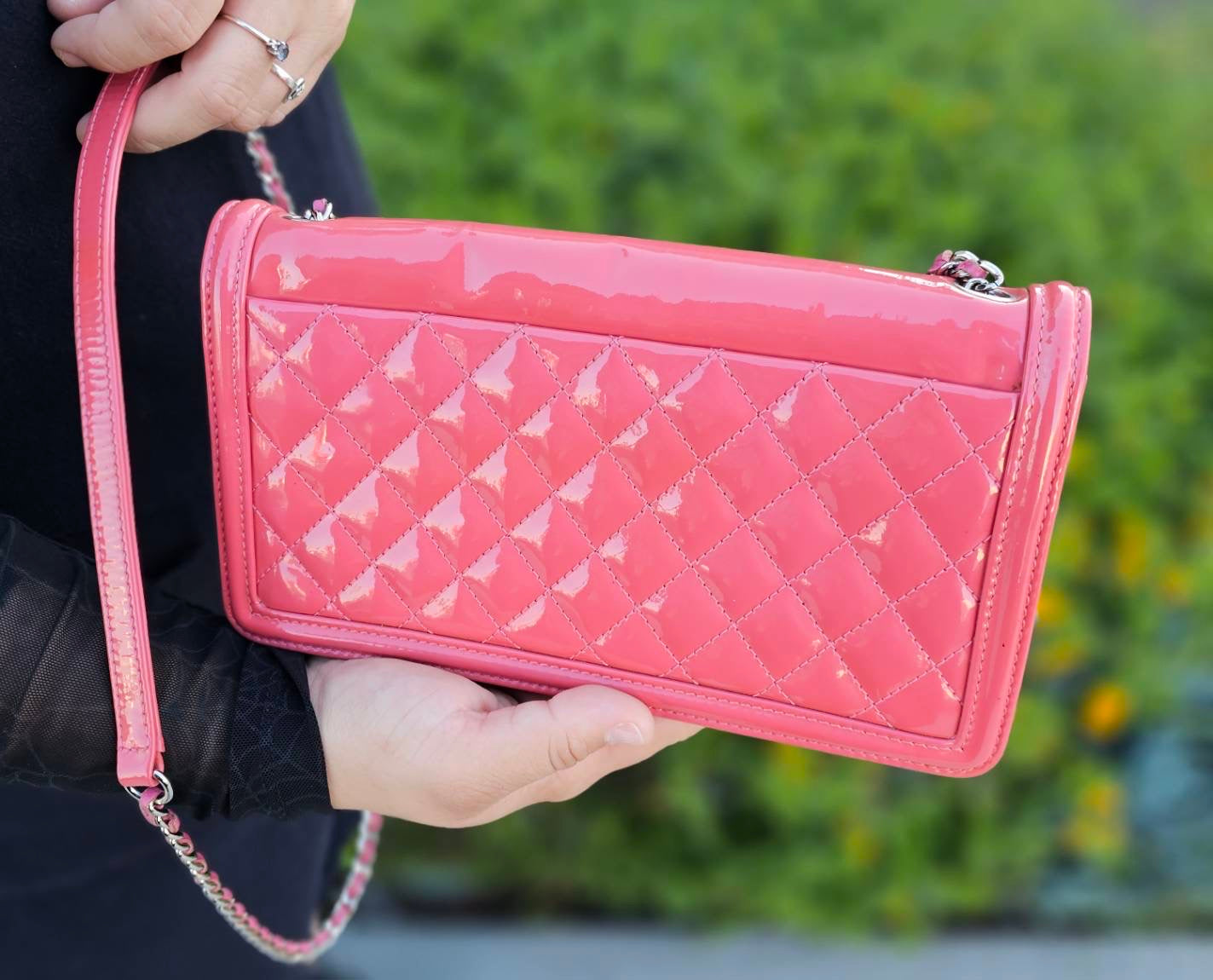 Chanel Lego Hot Pink Patent Brick Ombre Patent Flap