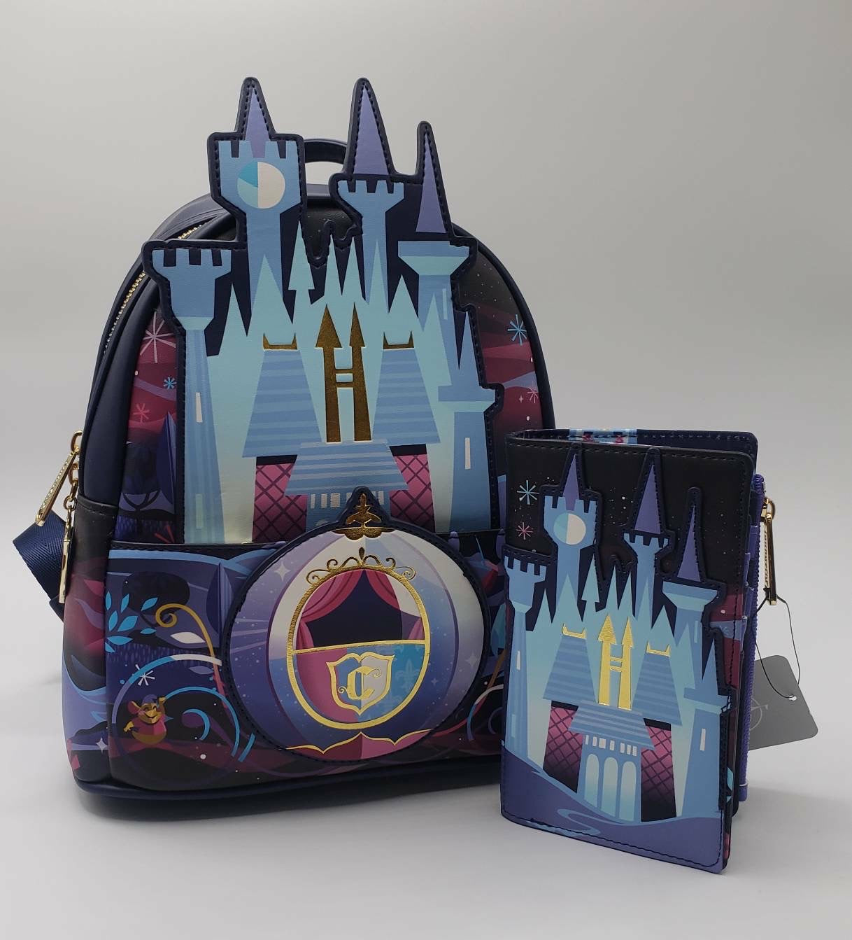 Disney Cinderella Castle Lougefly Mini Backpack and Wallet Set