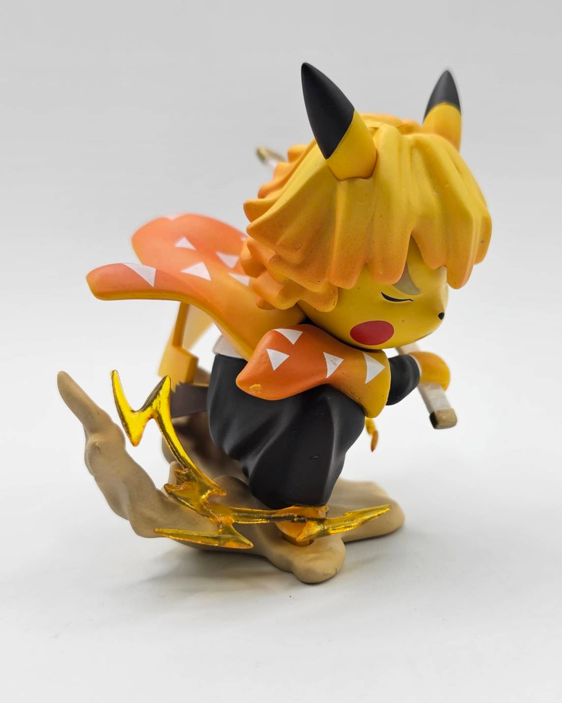 Demon Slayer Pokemon Pikachu Charging Zenitsu Cosplay Figurine