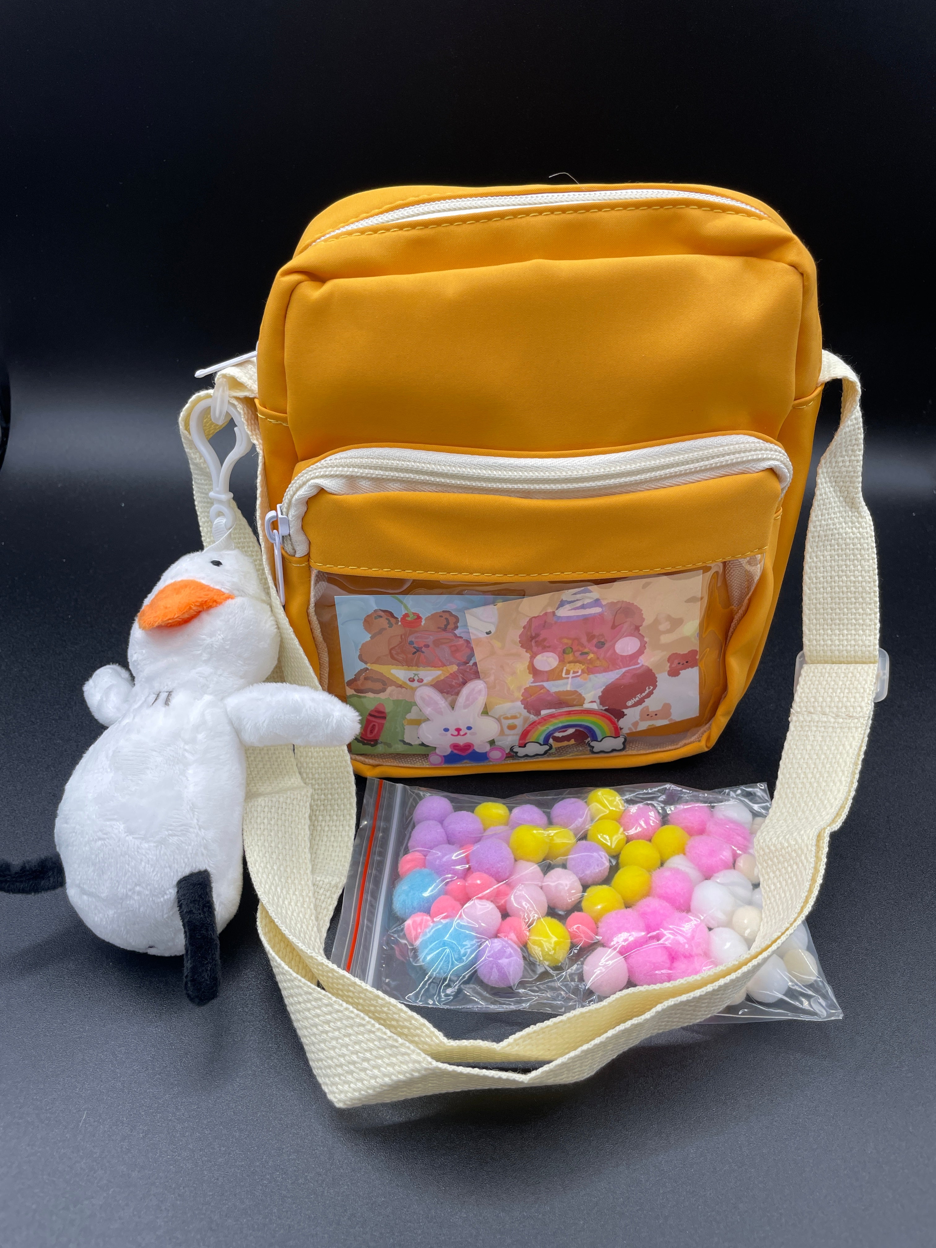 Mini Nylon Ita Bag with Clear Window 5 Colors To Choose