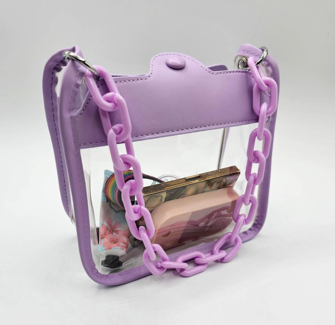 Transparent Shoulder Bag With Chain Strap Choose Color