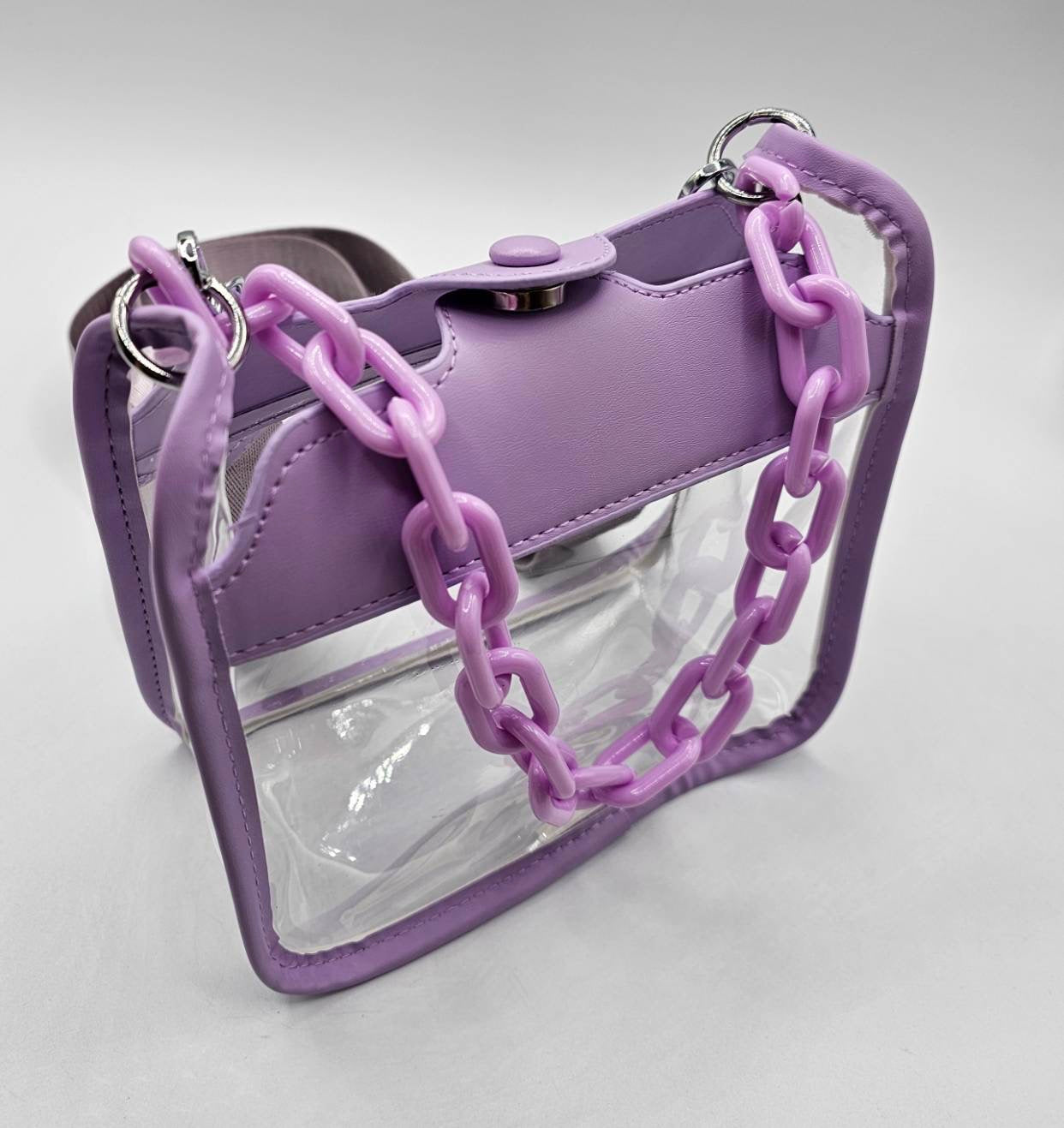 Transparent Shoulder Bag With Chain Strap Choose Color