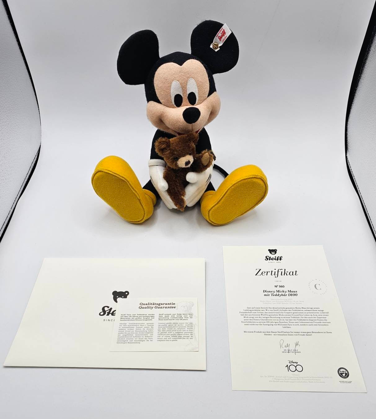 Disney 100 Steiff - Mickey Mouse with Teddy Bear 12" Collectible Teddy Bear