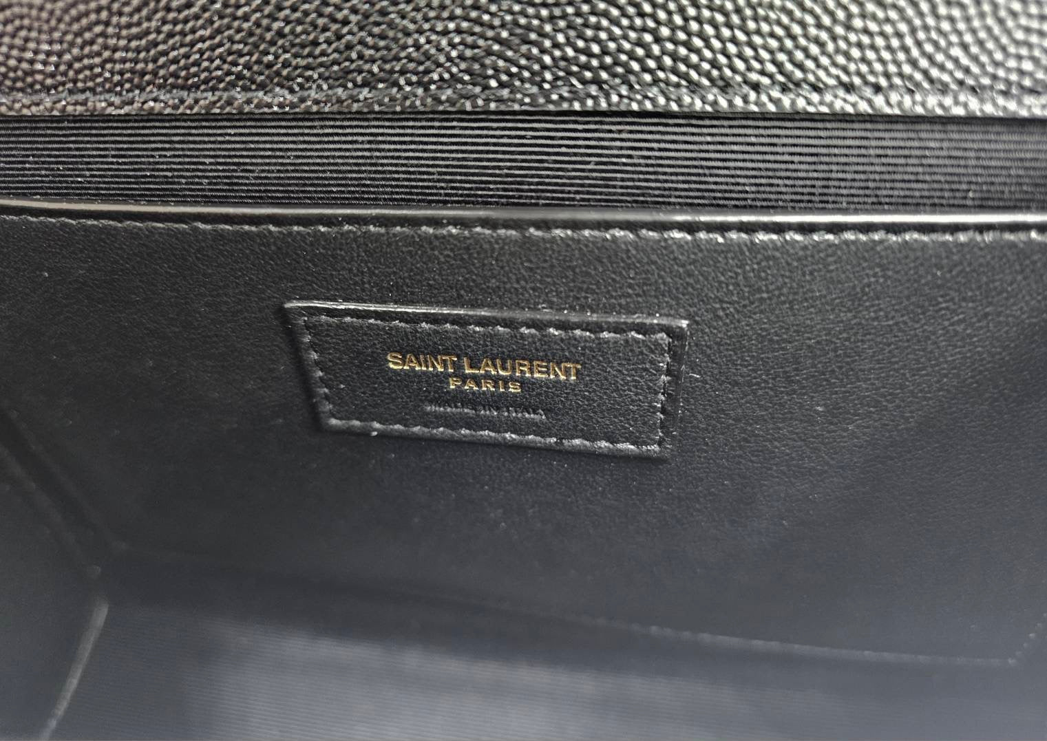 Yves Saint Laurent Gold Tone Chain Black Medium Envelope Shoulder Bag