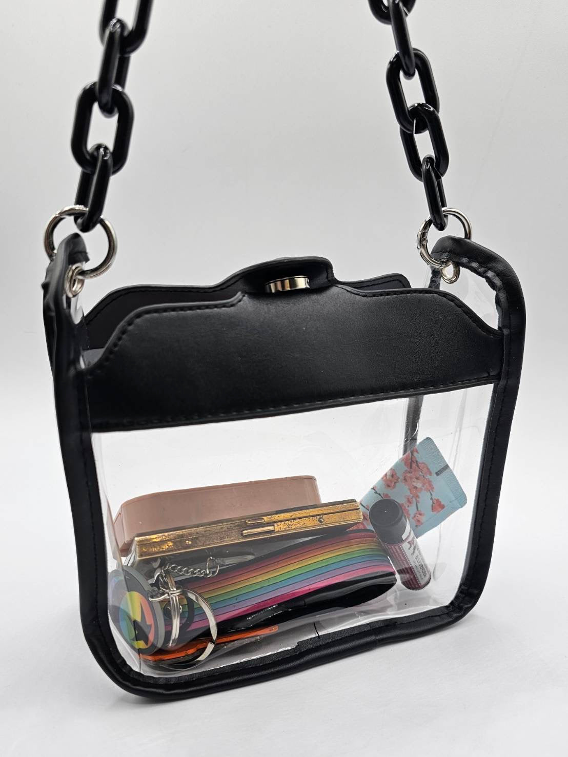 Transparent Shoulder Bag With Chain Strap Choose Color