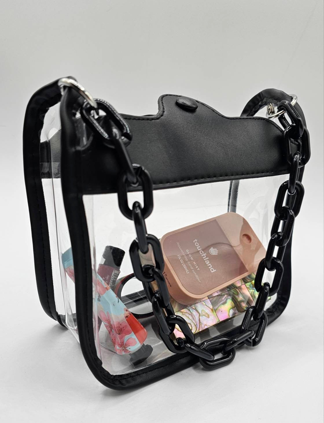 Transparent Shoulder Bag With Chain Strap Choose Color