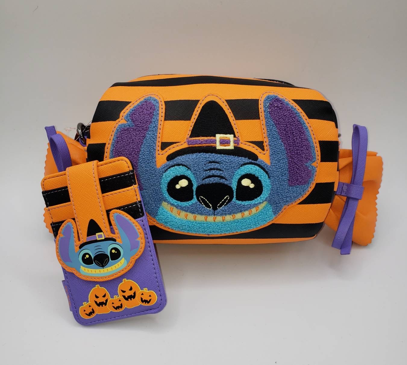 Lilo and Stitch Striped Halloween Candy Wrapper Crossbody Bag and Cardholder