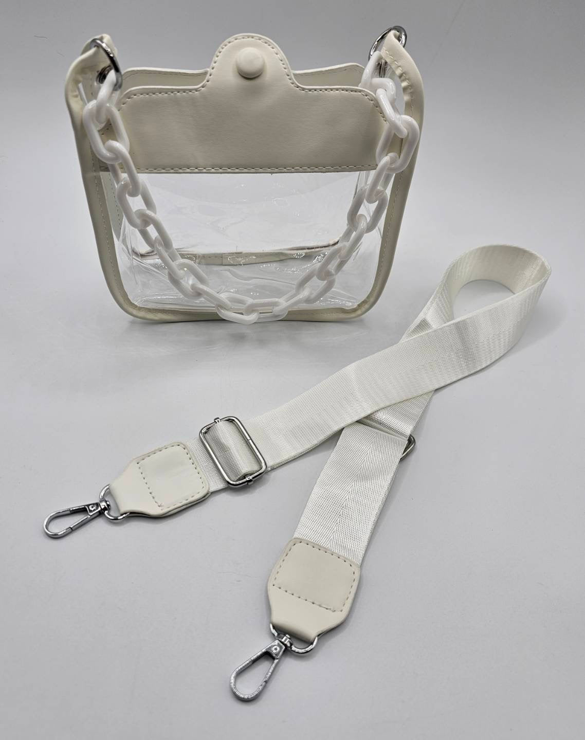 Transparent Shoulder Bag With Chain Strap Choose Color