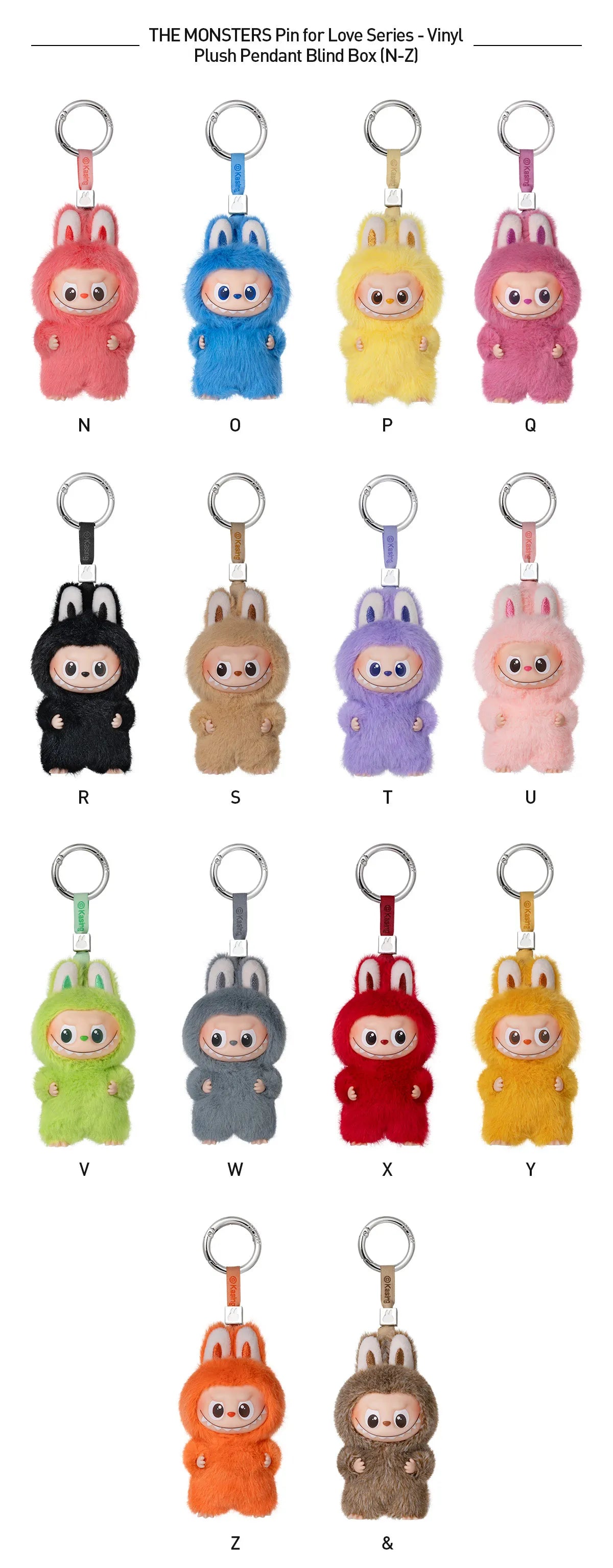 Popmart The Monsters Labubu Pin For Love Plush Pendants N-Z Whole Box Pre-Order