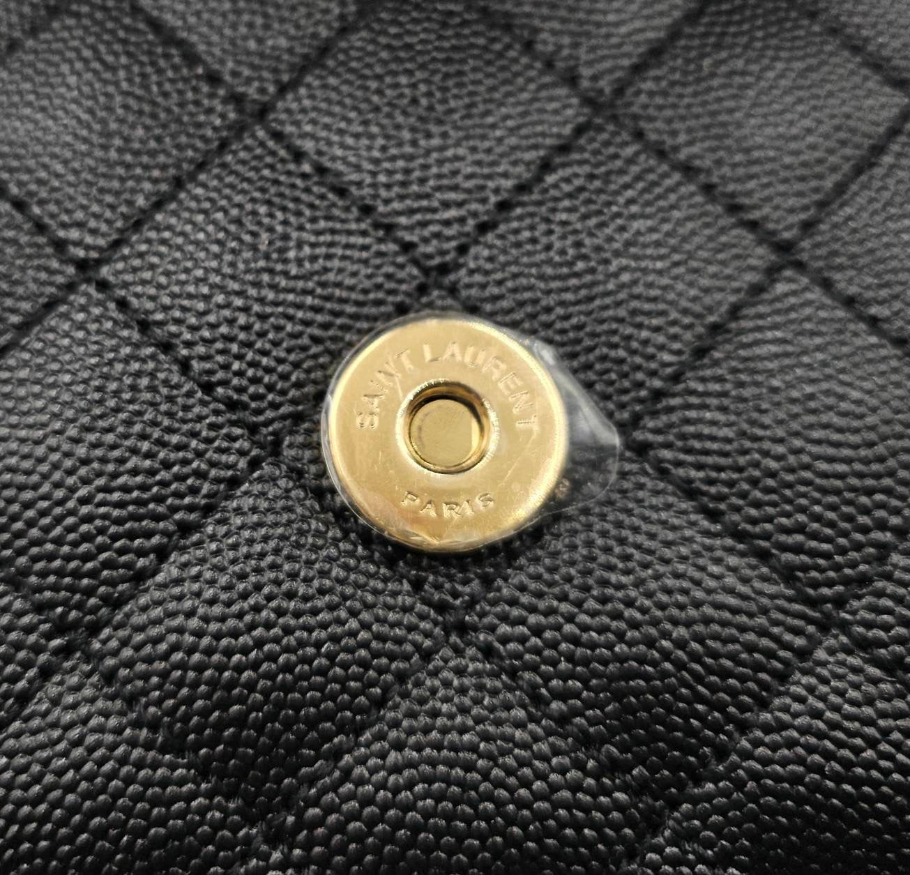 Yves Saint Laurent Gold Tone Chain Black Medium Envelope Shoulder Bag