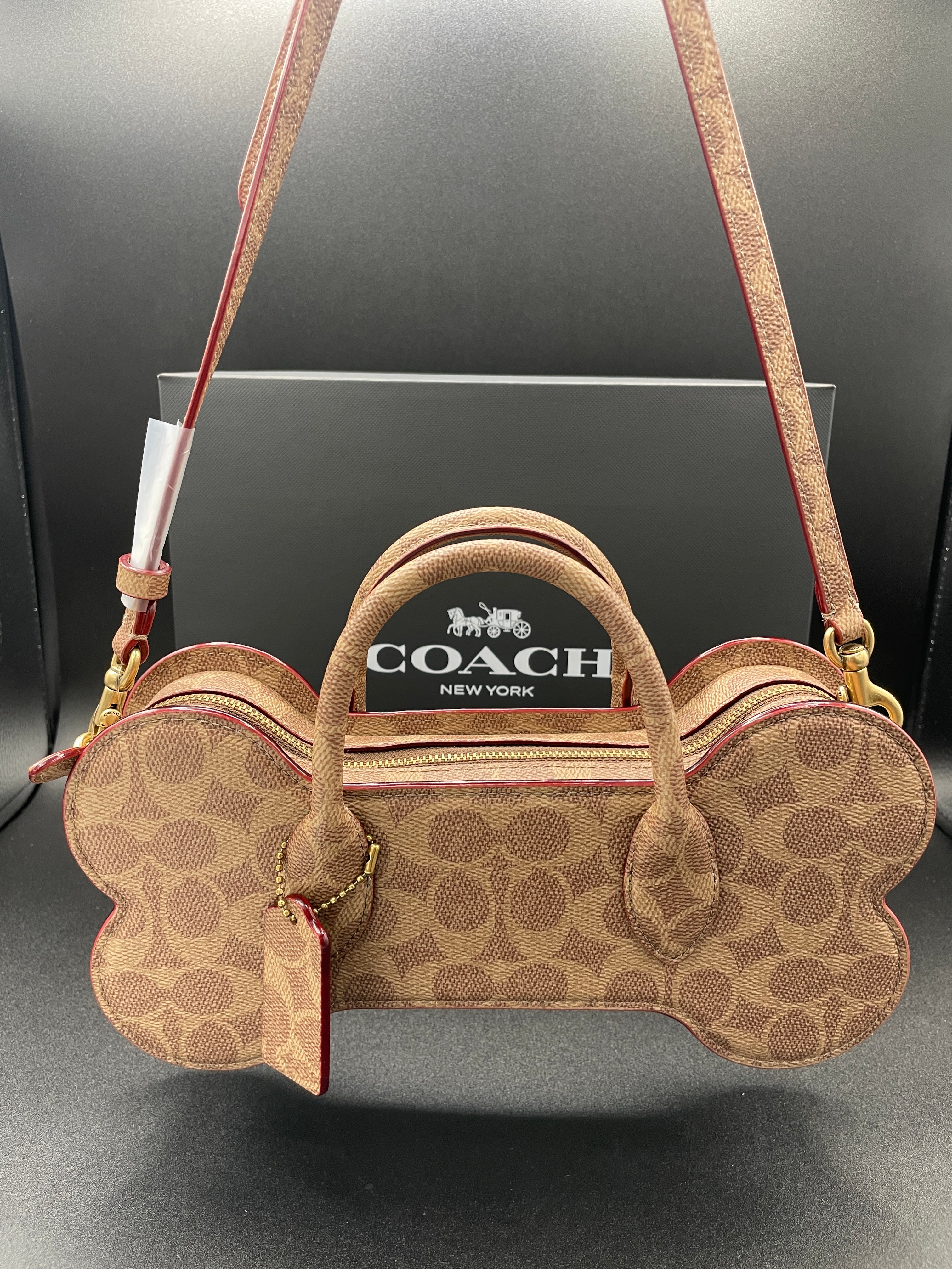 Coach Bone Bag In Signature AOP Canvas Imported