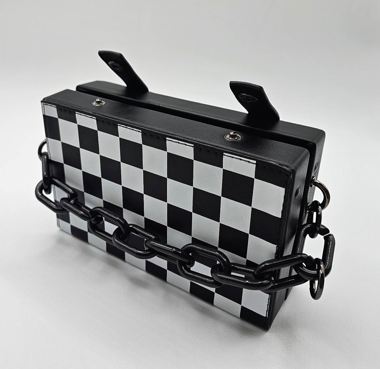 Striped or Checkerboard Box Crossbody Choose Design