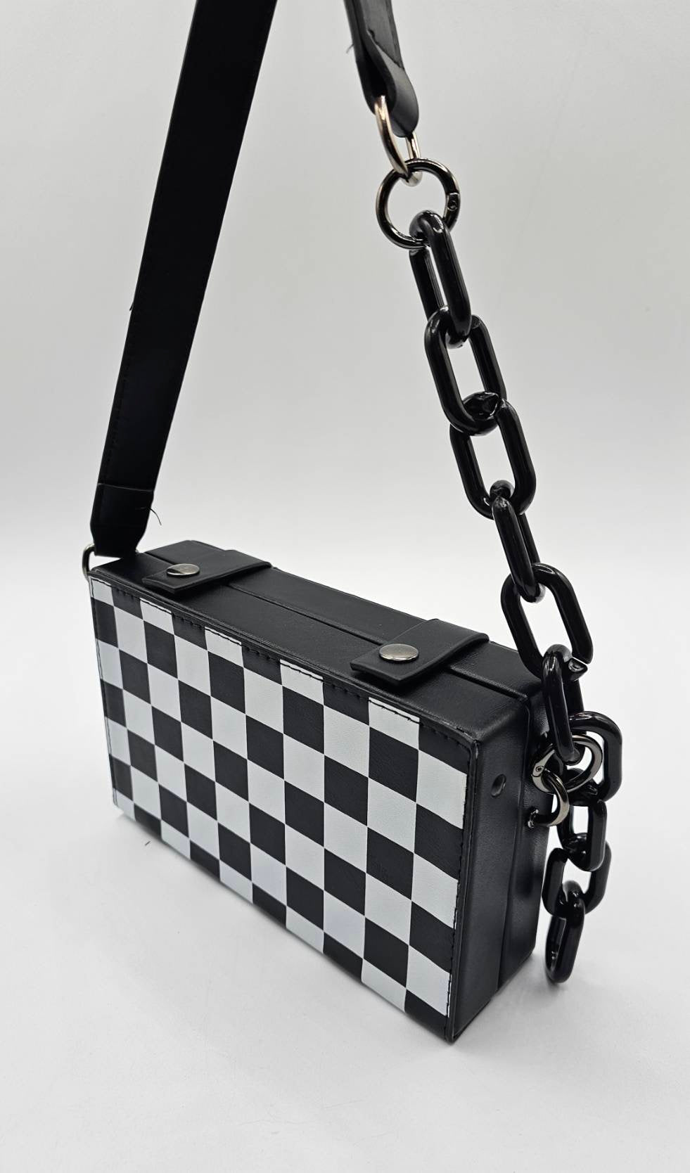 Striped or Checkerboard Box Crossbody Choose Design