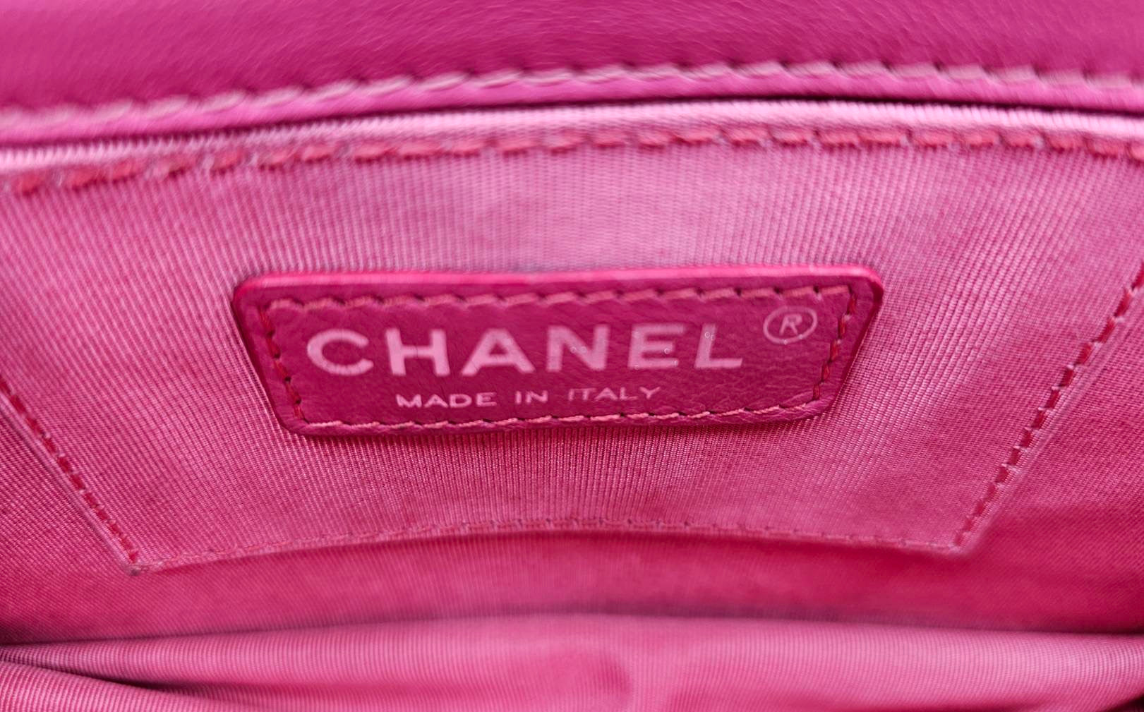 Chanel Lego Hot Pink Patent Brick Ombre Patent Flap