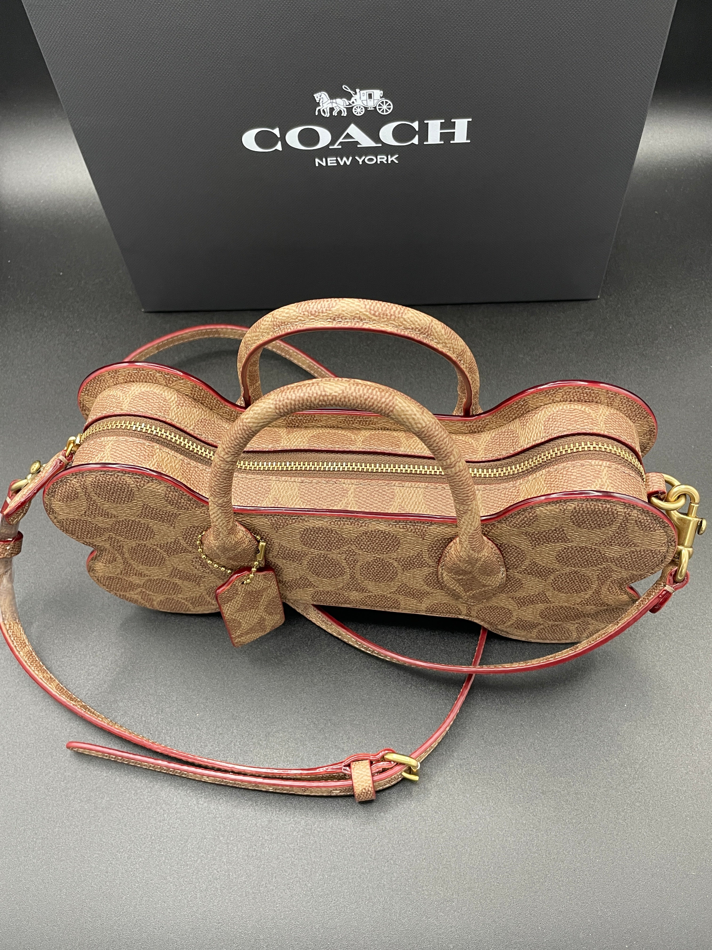 Coach Bone Bag In Signature AOP Canvas Imported