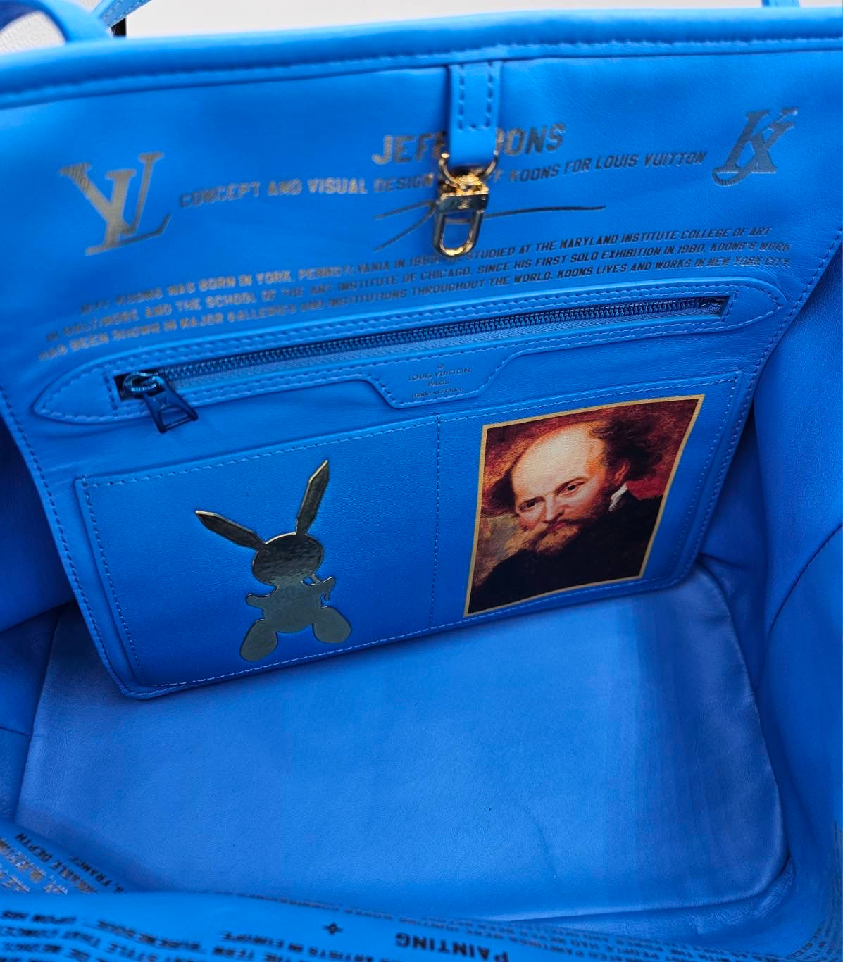 Louis Vuitton Ltd. Ed. Neverfull Jeff Koons Rubens Mm in Blue