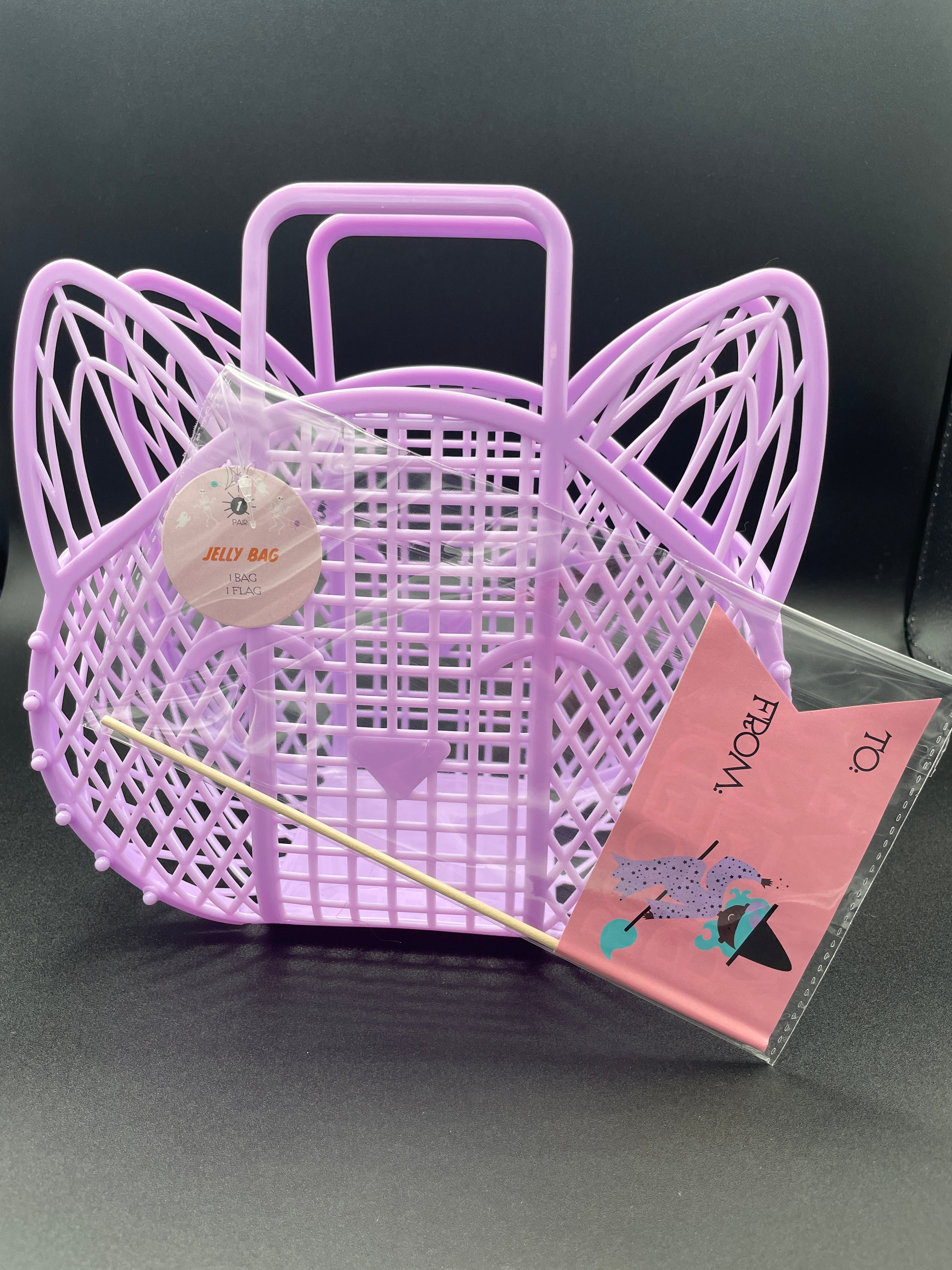Target Halloween Jelly Bag Basket With Flag Choose Color Style Lavender Cat Black Bat Orange Pumpkin