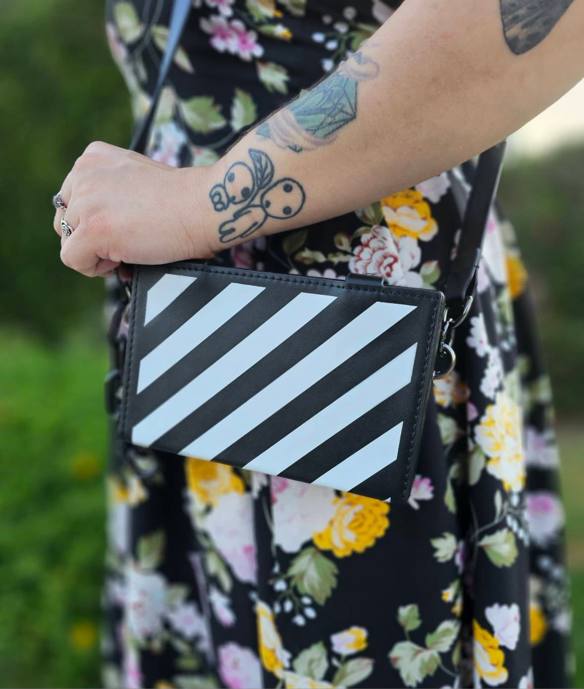 Striped or Checkerboard Box Crossbody Choose Design