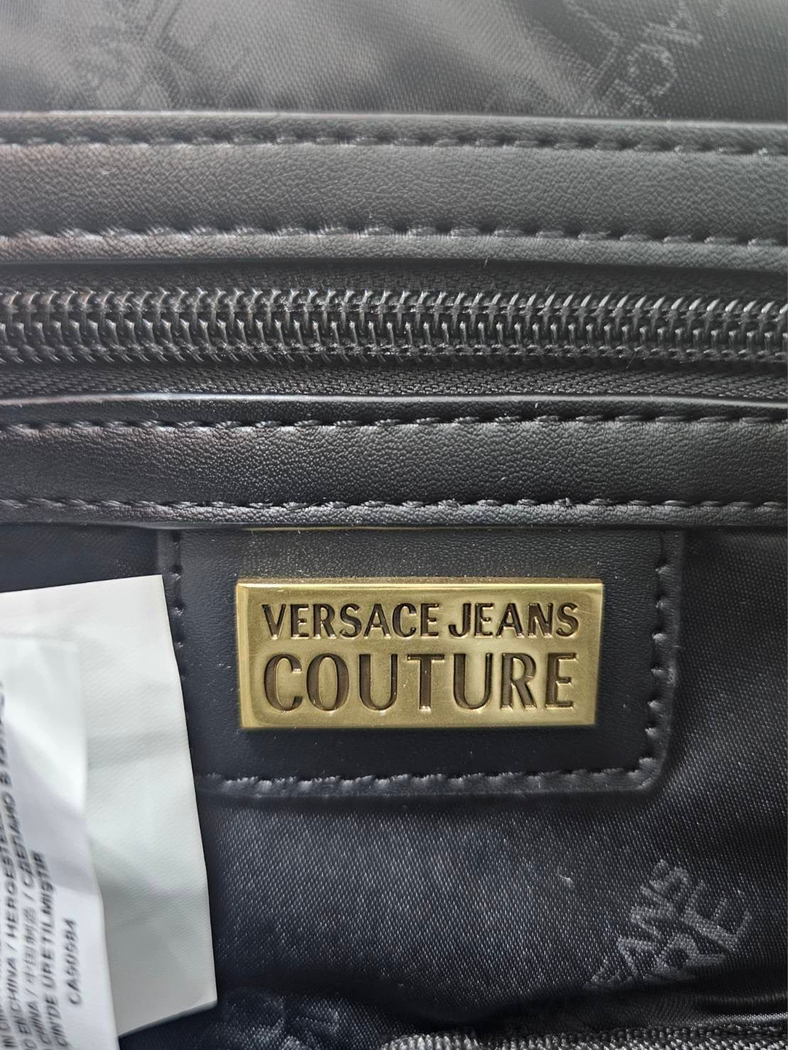 Versace Jeans Couture Logo Black Quilted Crossbody Bag