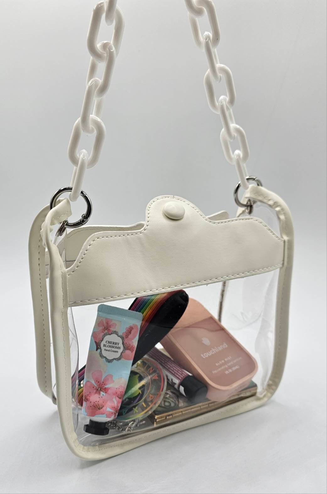 Transparent Shoulder Bag With Chain Strap Choose Color