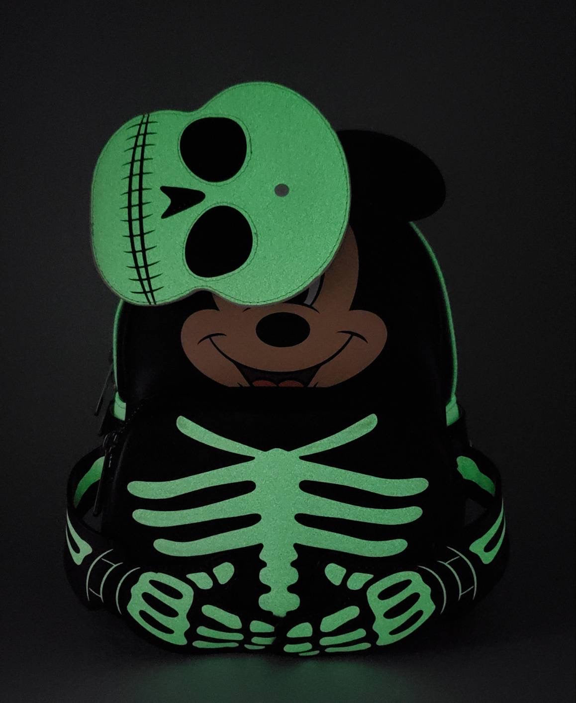 enlarge loungefly disney mickey mouse ghost glow-in-the-dark mini backpack Loungefly Disney Mickey Mouse Glow In The Dark Skeleton Mini Backpack – Commerce Gluttony